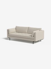 MADE.COM Cotton Weave Pebble Grey Harlow 3 Seater Sofa - Image 1 of 4
