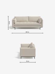 MADE.COM Cotton Weave Pebble Grey Harlow 3 Seater Sofa - Image 3 of 4