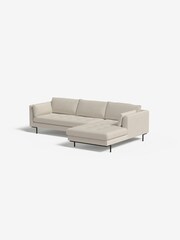 MADE.COM Cotton Weave Pebble Grey Harlow Right Hand Facing Corner Sofa - Image 1 of 4