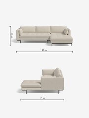 MADE.COM Cotton Weave Pebble Grey Harlow Right Hand Facing Corner Sofa - Image 3 of 4