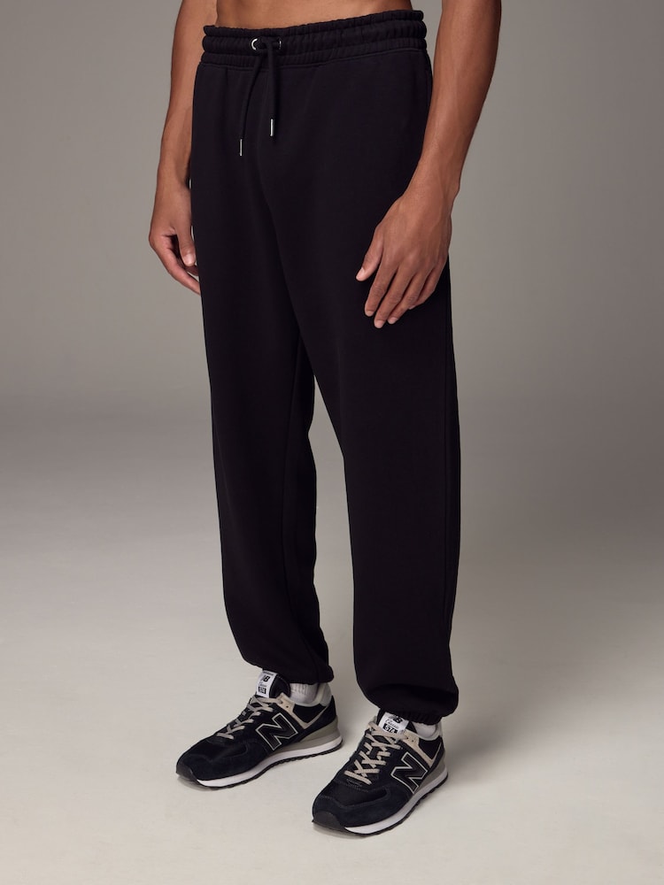 Black Relaxed Fit Cotton Rich Jersey Joggers - Image 1 of 1