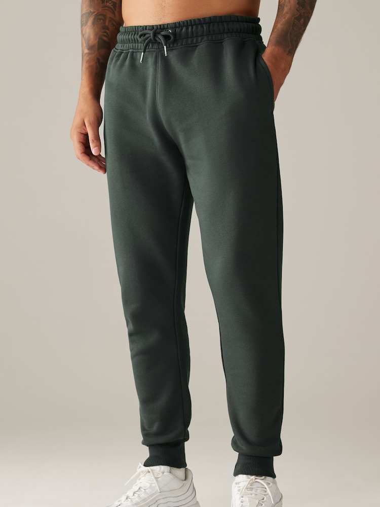 Green Slim Fit Cotton Rich Jersey Joggers - Image 1 of 8