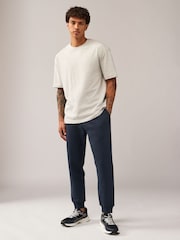 Navy Blue Regular Fit Cotton Rich Jersey Joggers - Image 2 of 10
