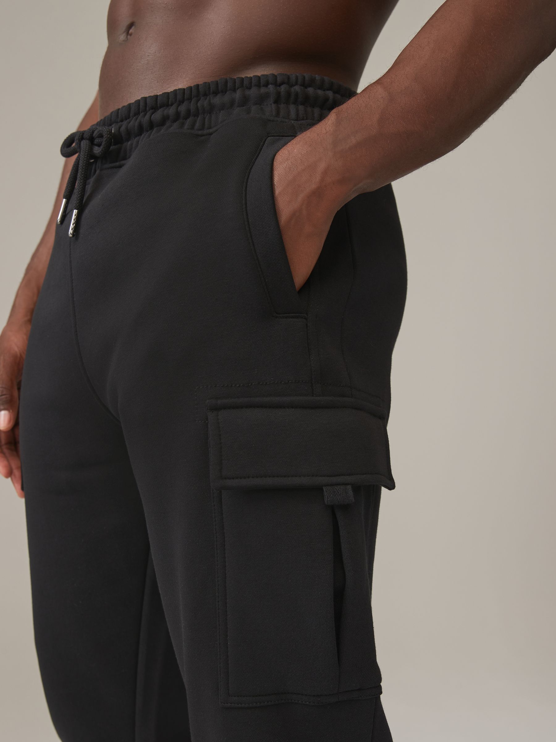 リアル Buy Black Poland Next from Joggers Cargo Jersey Rich Cotton Cuff Clothing