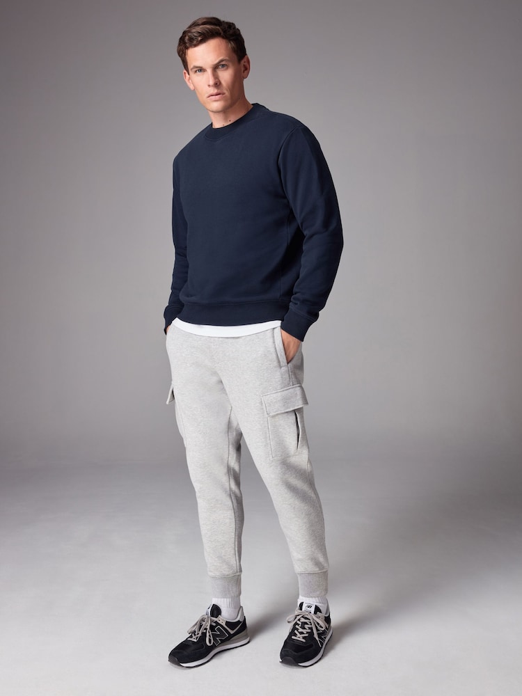 Grey Cuff Cotton Rich Jersey Cargo Joggers - Image 2 of 10