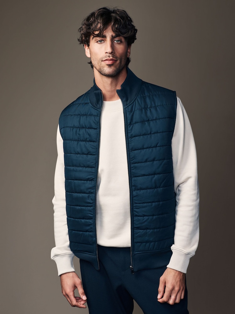 Navy Blue Hybrid Gilet - Image 1 of 6