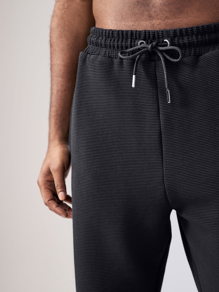 Black Smart Textured Joggers - Image 1 of 9