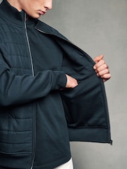 Navy Blue Hybrid Funnel Neck Jacket - Image 4 of 11