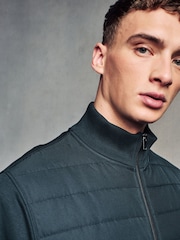 Navy Blue Hybrid Funnel Neck Jacket - Image 5 of 11
