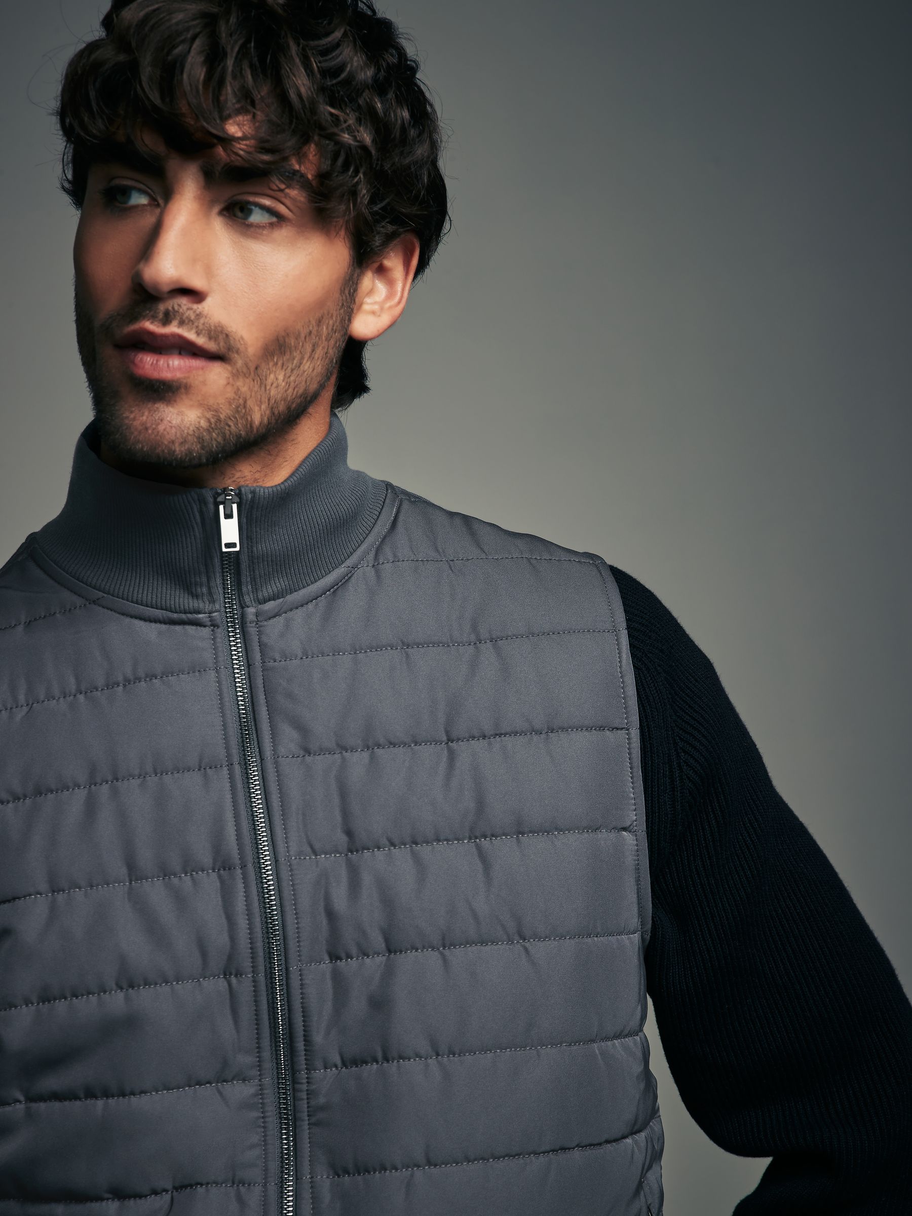 Buy Grey Hybrid Gilet from the Next UK online shop