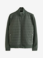 Green Hybrid Funnel Neck Jacket - Image 6 of 10
