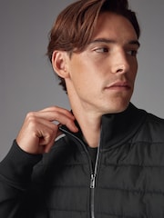 Black Hybrid Funnel Neck Jacket - Image 4 of 11