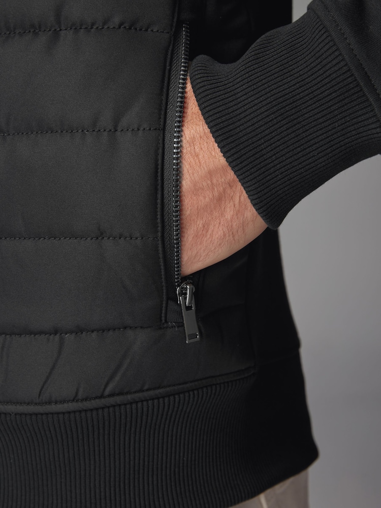 Noir - Veste hybride à col cheminée - Image 6 of 11