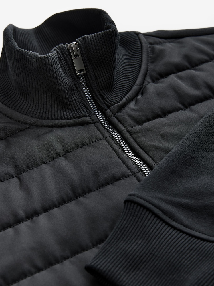 Noir - Veste hybride à col cheminée - Image 9 of 11
