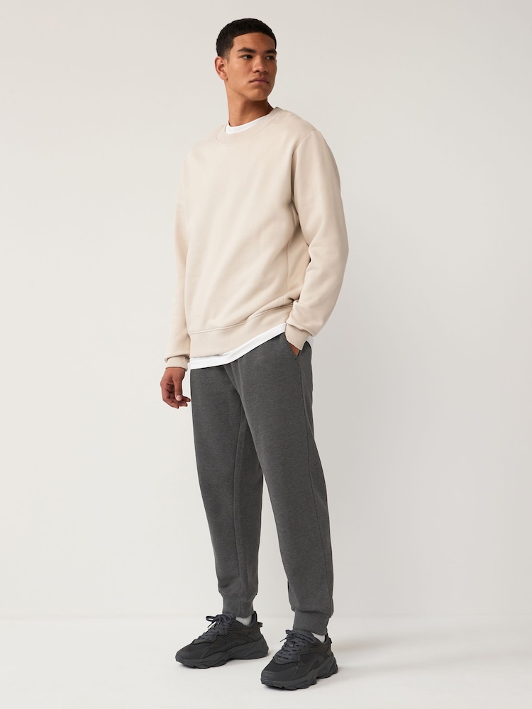 Charcoal Grey Regular Fit Cotton Rich Jersey Joggers - Image 2 of 8