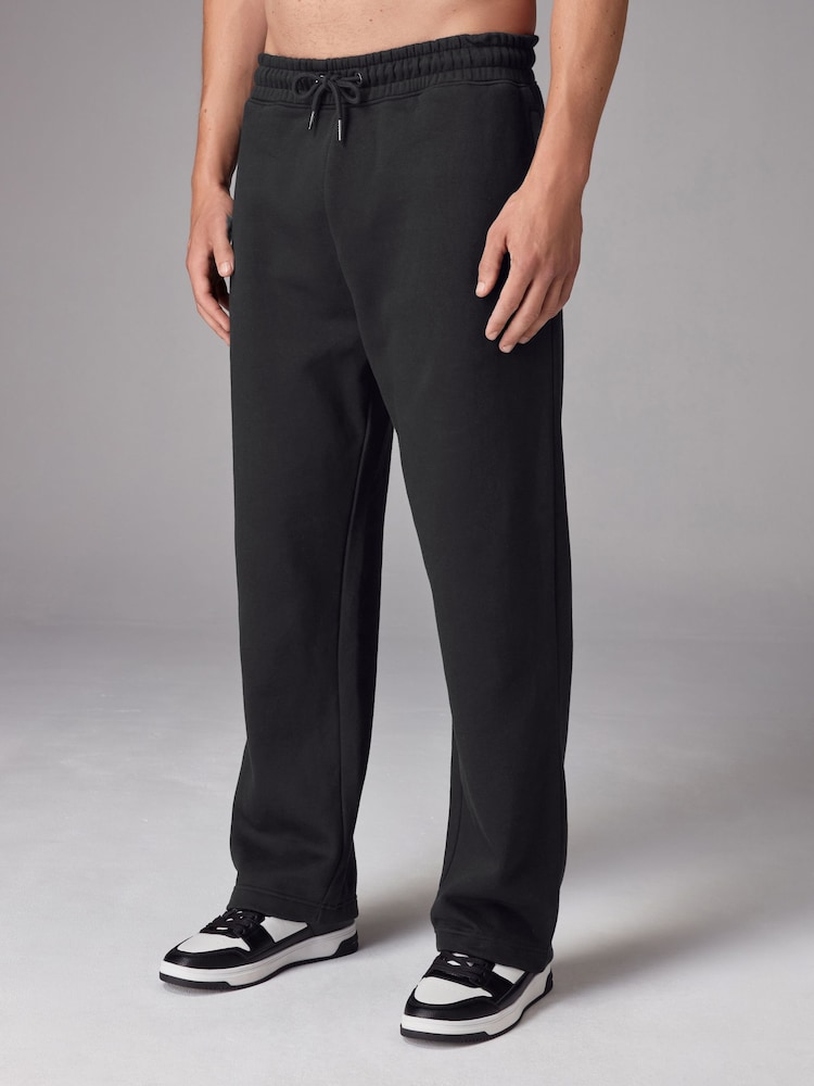 Black Open Cotton Rich Jersey Joggers - Image 1 of 1