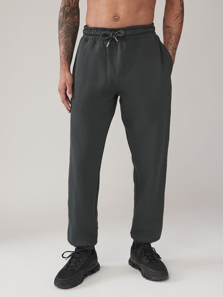 Slate Grey Relaxed Fit Cotton Rich Jersey Joggers - Image 1 of 8 Slate Grey Relaxed Fit Cotton Rich Jersey Joggers - Image 1 of 8