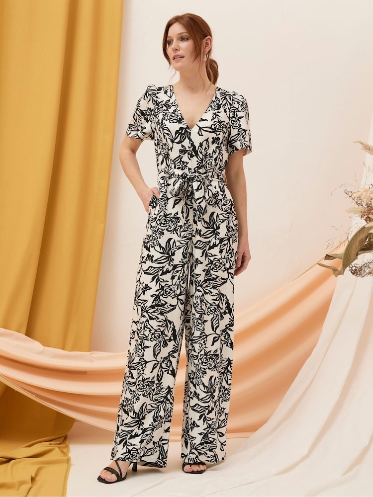 FatFace Camellia Natural Botanical Jumpsuit - Image 1 of 7 FatFace Camellia Natural Botanical Jumpsuit - Image 1 of 7