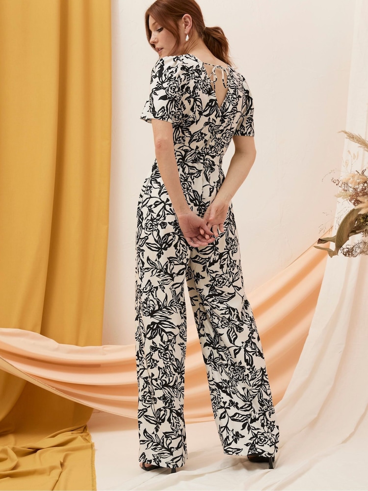FatFace Camellia Natural Botanical Jumpsuit - Image 2 of 7 FatFace Camellia Natural Botanical Jumpsuit - Image 2 of 7