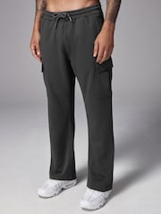 Slate Grey Open Cotton Rich Jersey Cargo Joggers - Image 1 of 10