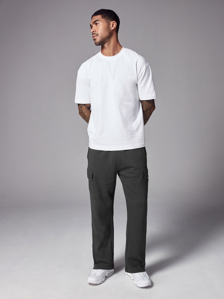 Slate Grey Open Cotton Rich Jersey Cargo Joggers - Image 2 of 10