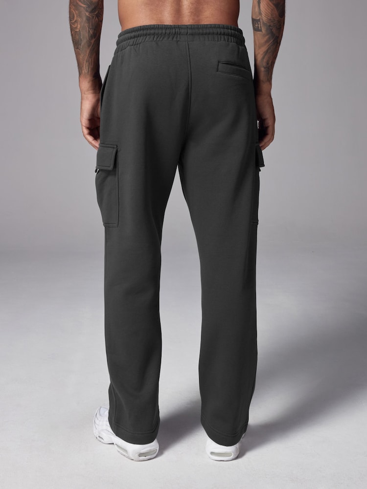 Slate Grey Open Cotton Rich Jersey Cargo Joggers - Image 3 of 10