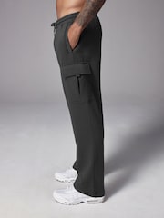Slate Grey Open Cotton Rich Jersey Cargo Joggers - Image 4 of 10
