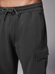 Slate Grey Open Cotton Rich Jersey Cargo Joggers - Image 5 of 10