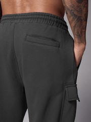Slate Grey Open Cotton Rich Jersey Cargo Joggers - Image 6 of 10