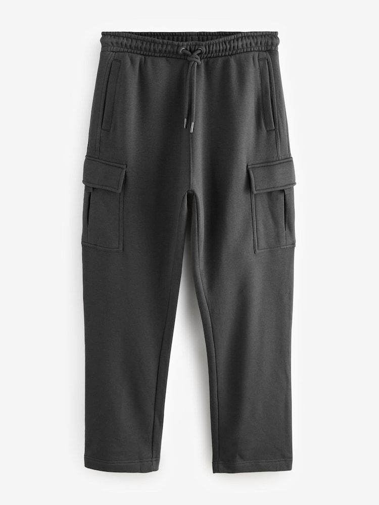 Slate Grey Open Cotton Rich Jersey Cargo Joggers - Image 8 of 10