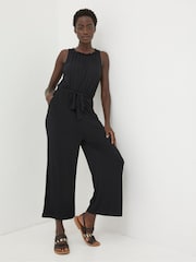 FatFace Black Haylie Jersey Jumpsuit - Image 1 of 6