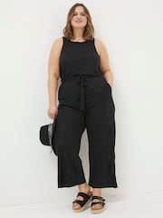 FatFace Black Haylie Jersey Jumpsuit - Image 3 of 6