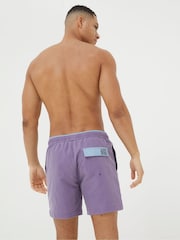 FatFace Purple Trevose Plain Swim Shorts - Image 3 of 5