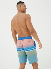 FatFace Camber Pink Placement Stripe Swim Shorts - Image 2 of 4