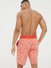 FatFace Camber Orange Hibiscus Print Swim Shorts - Image 4 of 6
