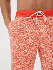 FatFace Camber Orange Hibiscus Print Swim Shorts - Image 5 of 6