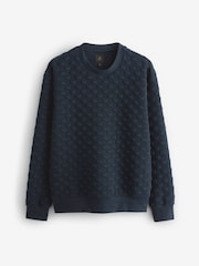 Navy Blue Crew Sweatshirt Premium Texture Crew Sweatshirt - Image 6 of 8