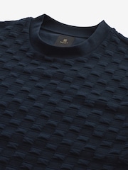 Navy Blue Crew Sweatshirt Premium Texture Crew Sweatshirt - Image 7 of 8