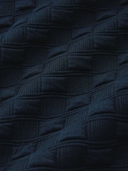Navy Blue Crew Sweatshirt Premium Texture Crew Sweatshirt - Image 8 of 8