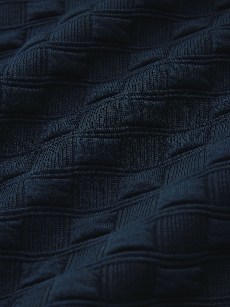 Navy Blue Crew Sweatshirt Premium Texture Crew Sweatshirt - Image 8 of 8