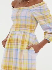 FatFace Adele Yellow Midi Dress With Linen - Image 4 of 5