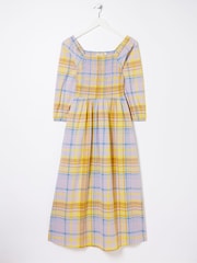 FatFace Adele Yellow Midi Dress With Linen - Image 5 of 5