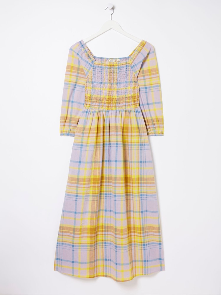 FatFace Adele Yellow Midi Dress With Linen - Image 5 of 5 FatFace Adele Yellow Midi Dress With Linen - Image 5 of 5