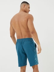 FatFace Camber Green Panel Print Swim Shorts - Image 2 of 5