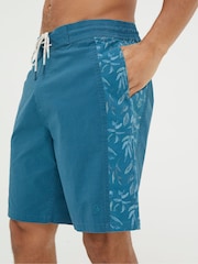 FatFace Camber Green Panel Print Swim Shorts - Image 4 of 5