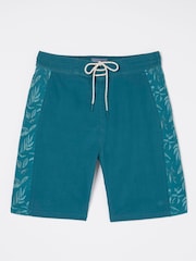 FatFace Camber Green Panel Print Swim Shorts - Image 5 of 5