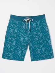 FatFace Camber Blue Leaf Print Swim Shorts - Image 5 of 5