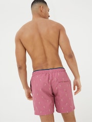 FatFace Pink Trevose Colour Block Swim Shorts - Image 2 of 5