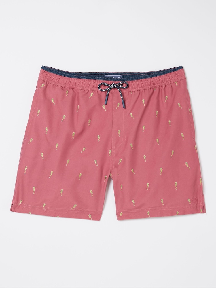 FatFace Pink Trevose Colour Block Swim Shorts - Image 5 of 5