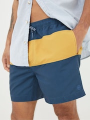 FatFace Yellow Trevose Colour Block Swim Shorts - Image 3 of 4